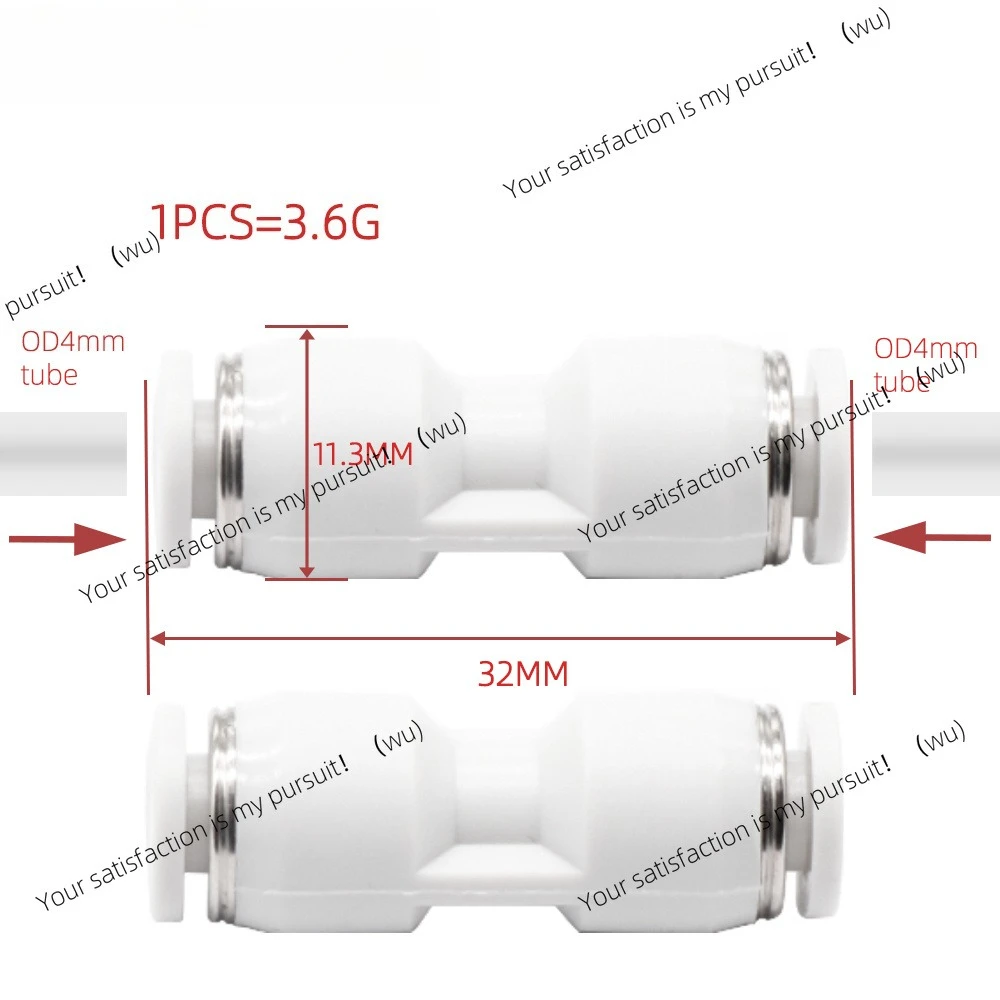 Pack of 5/10 for Bambu Lab PTFE Pipe Pneumatic Connector, 3D Printer X1 X1C P1P P1S A1 1.75mm Consumables Extruder