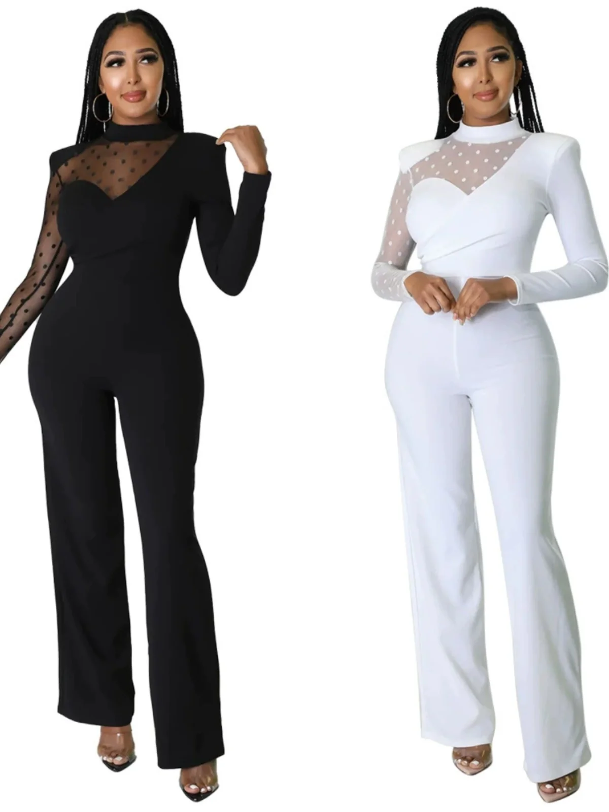 จั๊มสูทลำลองผู้หญิงแบบแพทช์เวิร์ค กางเกงขายาวทรงตรงเอวสูง ดีไซน์เรียบง่าย สไตล์สตรีท เหมาะสำหรับฤดูใบไม้ร่วง