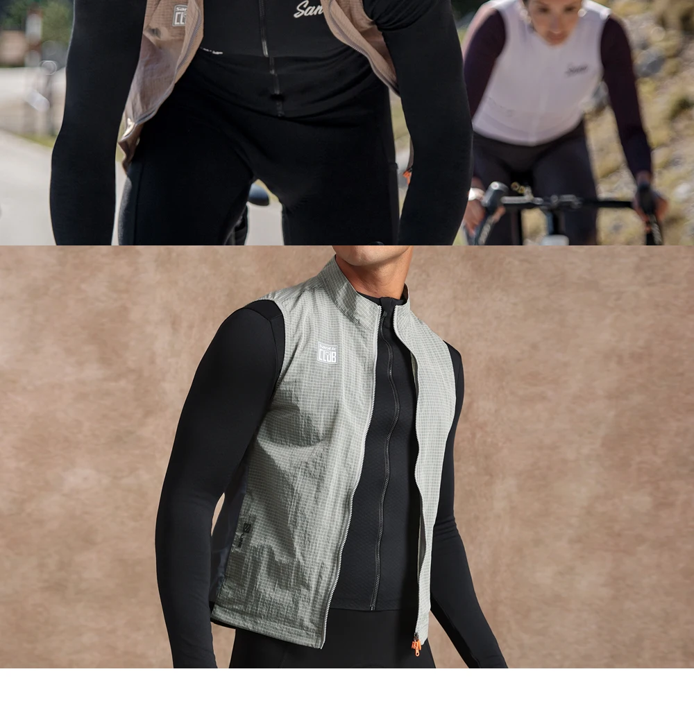 Santic Herren-Fahrradweste, winddicht, leicht, Fahrradweste, ärmellos, Fahrradbekleidung für Damen und Herren, WZ24C07048 – Detail 10