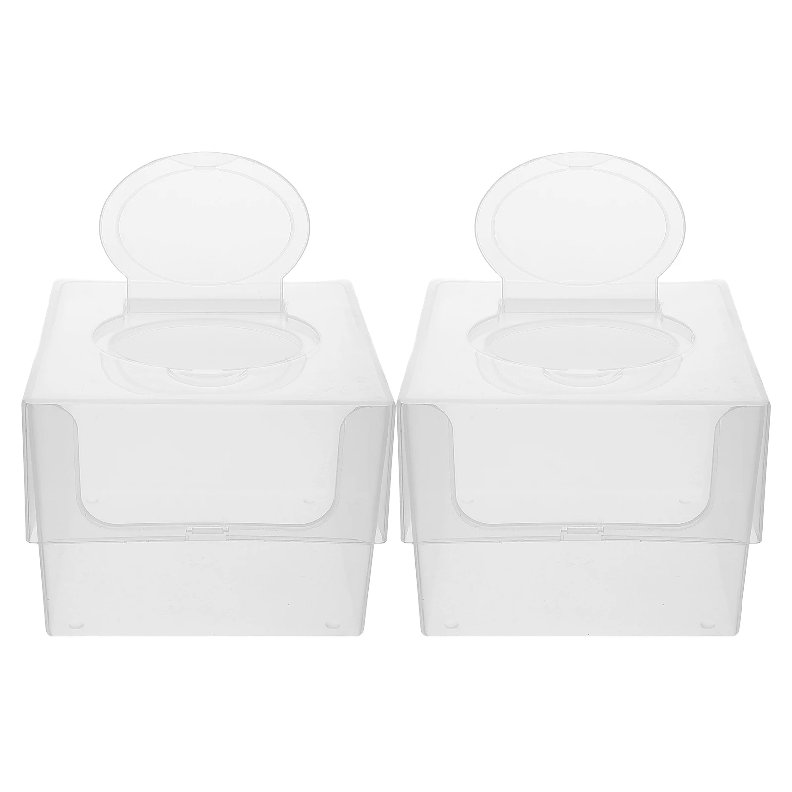 

2pcs Wet Wipes Container Transparent Easy Pull Out Disposable Face Towel Storage Box Baby Wipe Case