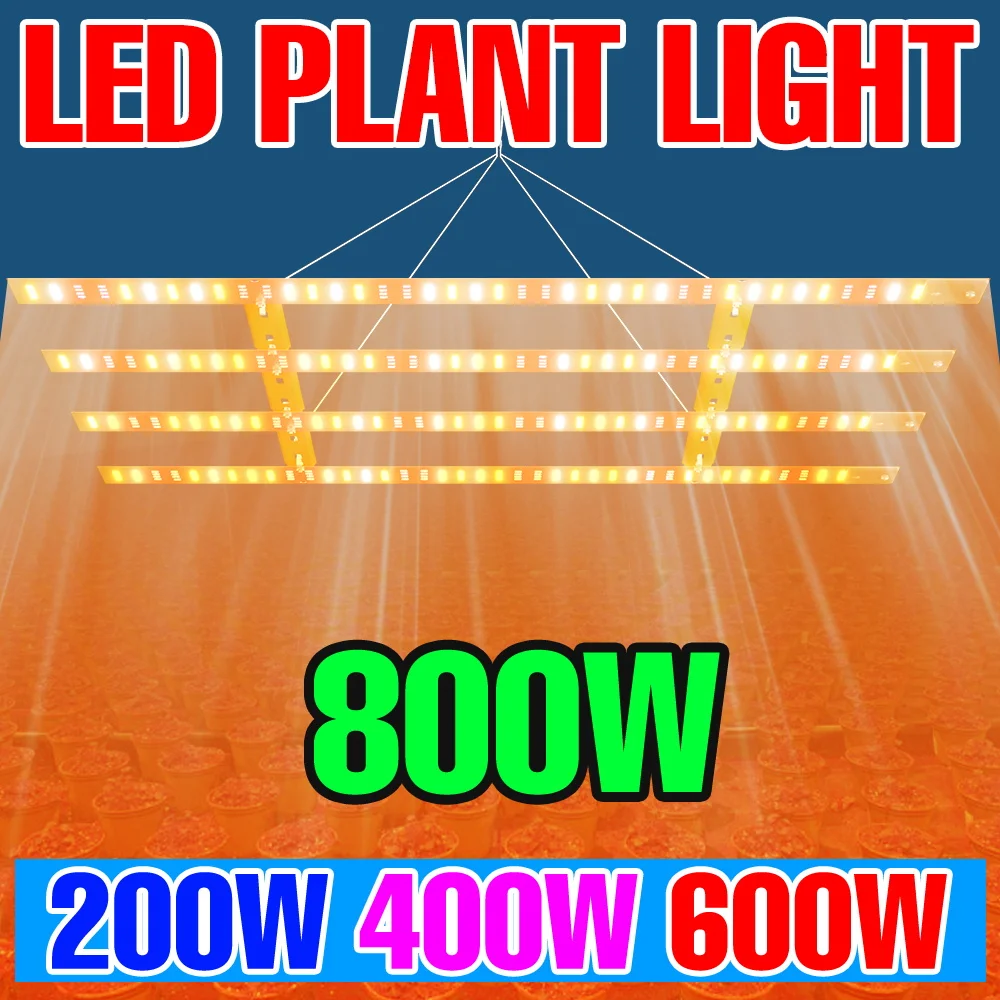 

800W LED Full Spectrum Plant Grow Light Quantum Board Hydroponics Cultivation Lamp Greenhouse Tent Vegs Flower Fill Lighting