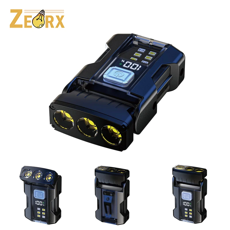 مصباح يدوي EDC قابل لإعادة الشحن، 500 لومن، وسائط متعددة، سلسلة مفاتيح قوية لمصباح يدوي صغير مع مشبك مغناطيس ذيل، دوران 180