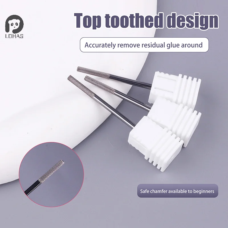 1pc aço de tungstênio profissional prego broca arquivos gel polonês remover rebarbas para máquina elétrica cutícula ferramenta limpa