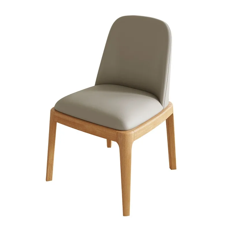 

Nordic Solid Wood Dining Chair Home Modern Simple Restaurant Hotel Chair Log Softbag Homestay Commercial Backrest Chair