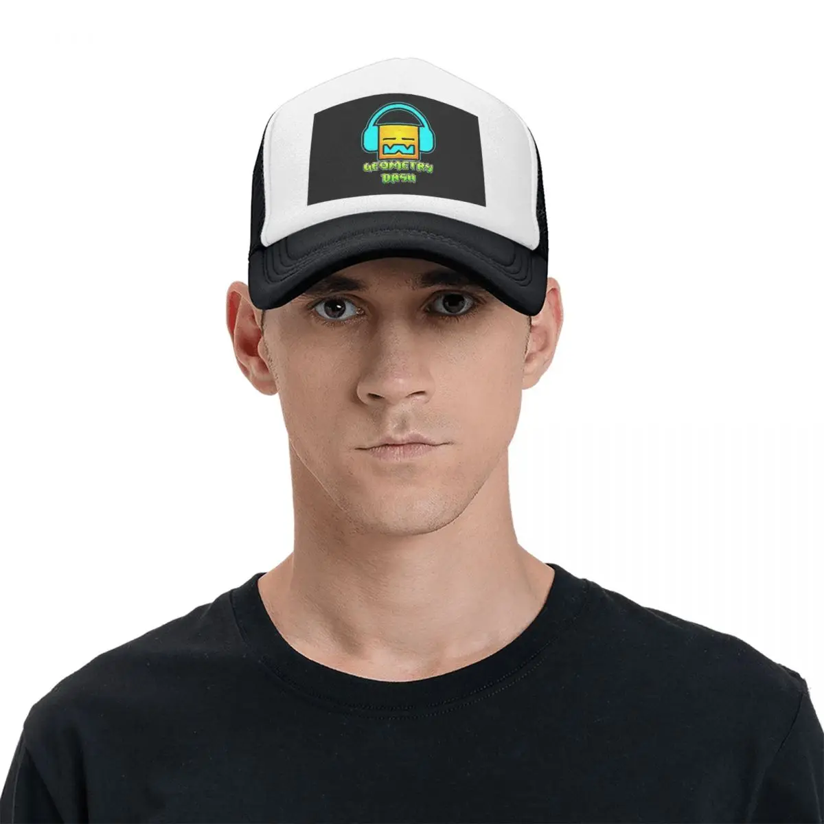 Video Game Geometry Dash Cap Fashion Mesh Baseball Caps Adjustable Hat Hip Hop Summer Unisex Baseball Hats