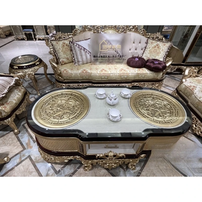 أريكة قماش منحوتة من الخشب الصلب أريكة غرفة المعيشة أثاث تركي كلاسيكي