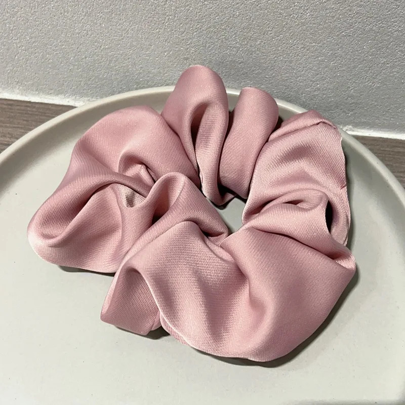 Korea Fashion Silk Scrunchie For Women Elastic Satin Hair Tie Girls Solid Color Silk Hair Bands chouchou soie hair accessories