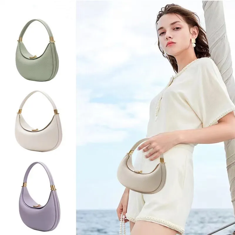 New Luxury Shoulder Bags Women Leather Designer Underarm Bag Handbag Saddle Bag Fashion Chic Half Moon Bag Elegant Crossbody Bag