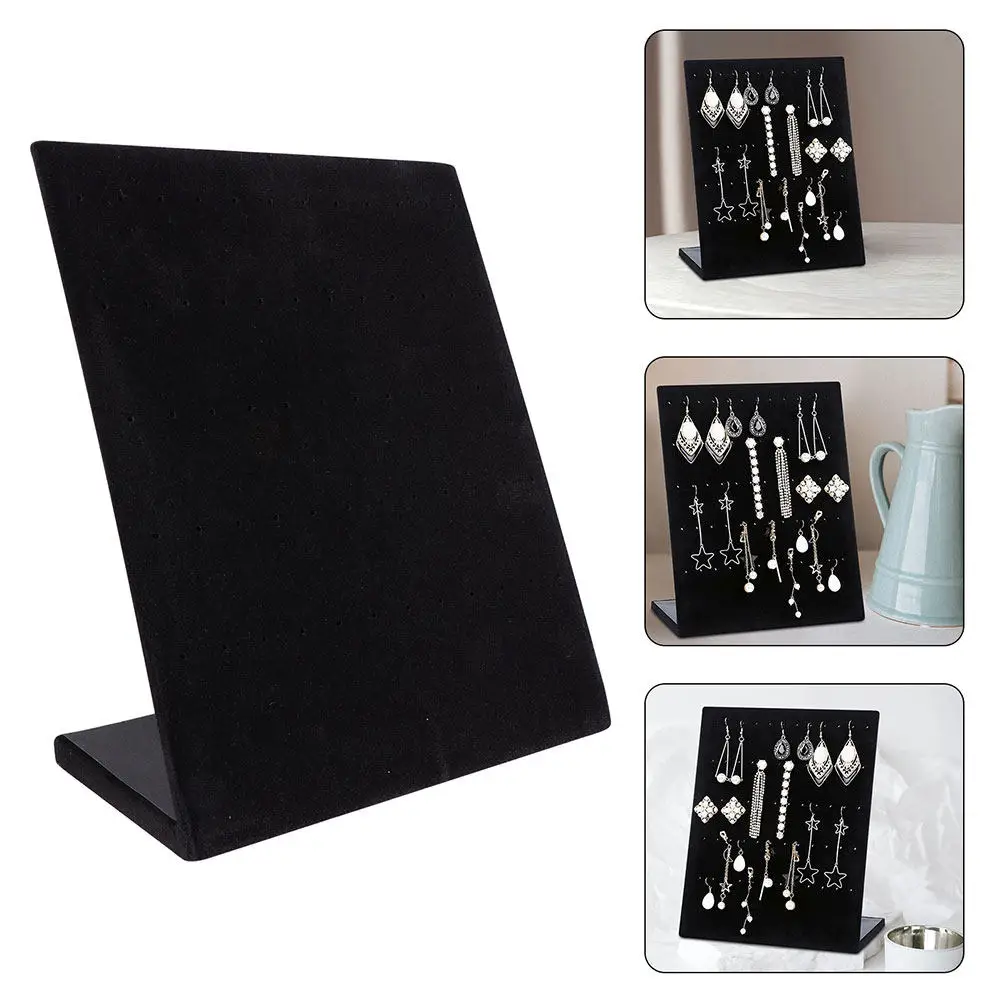 

2Pcs Black Jewelry Earring Display Stand Organizer for Studs Earrings Necklace Holder Jewelry Display Rack Necklace Stand