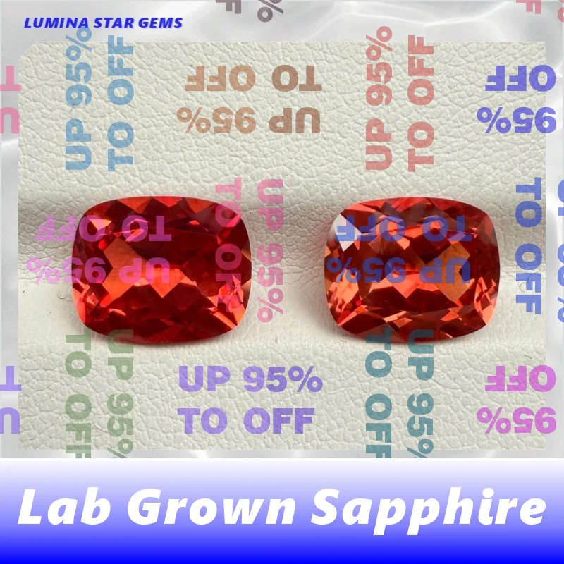 Saphirs colorés cultivés en laboratoire, taille coussin, multicolores, qualité AAA+, pour la création de bijoux et la personnalisation, certificat sélectionnable