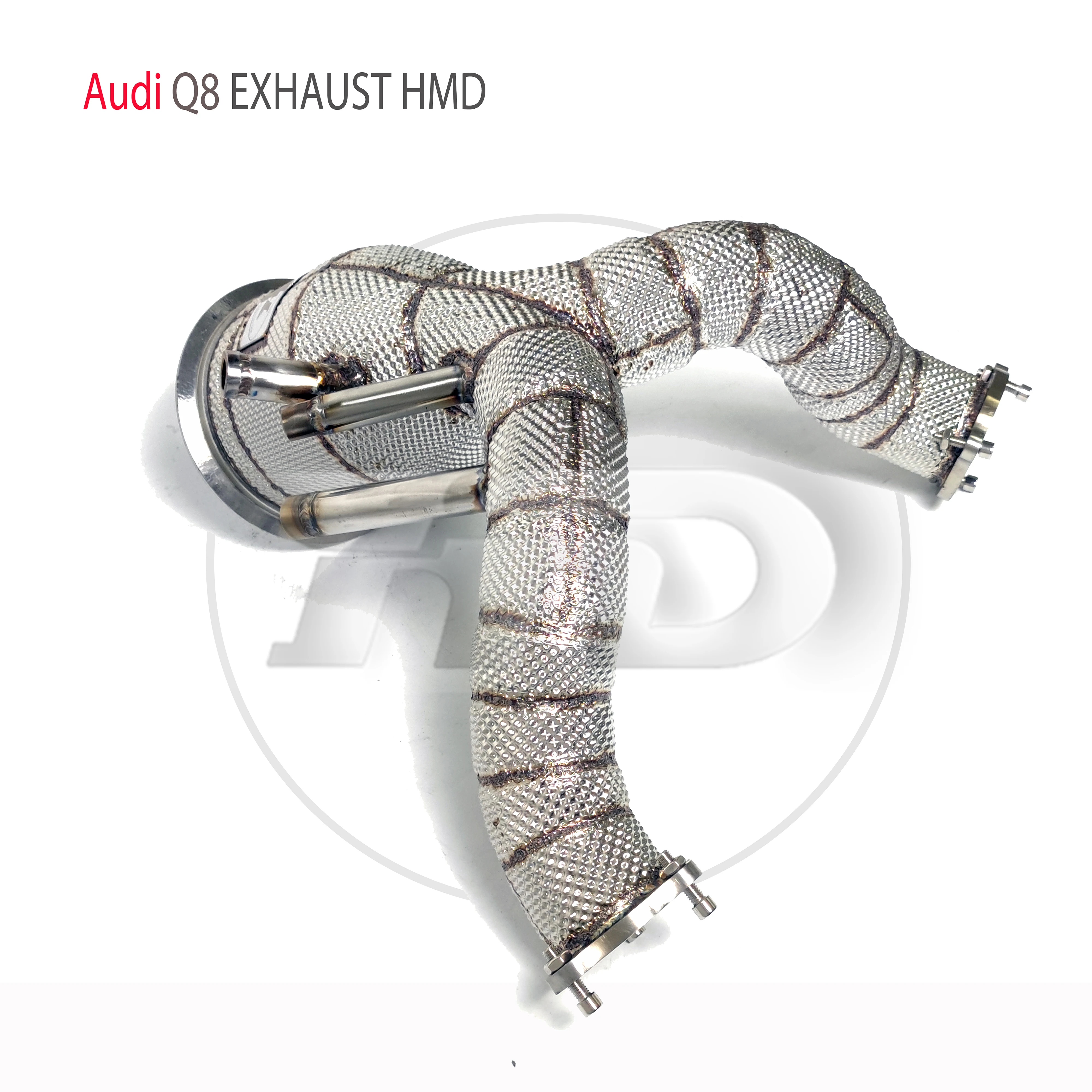 

for Audi Q8 Downpipe 3.0T Exhaust Increase pipe diameter With Catalytic Heat shield Direct bolt installation