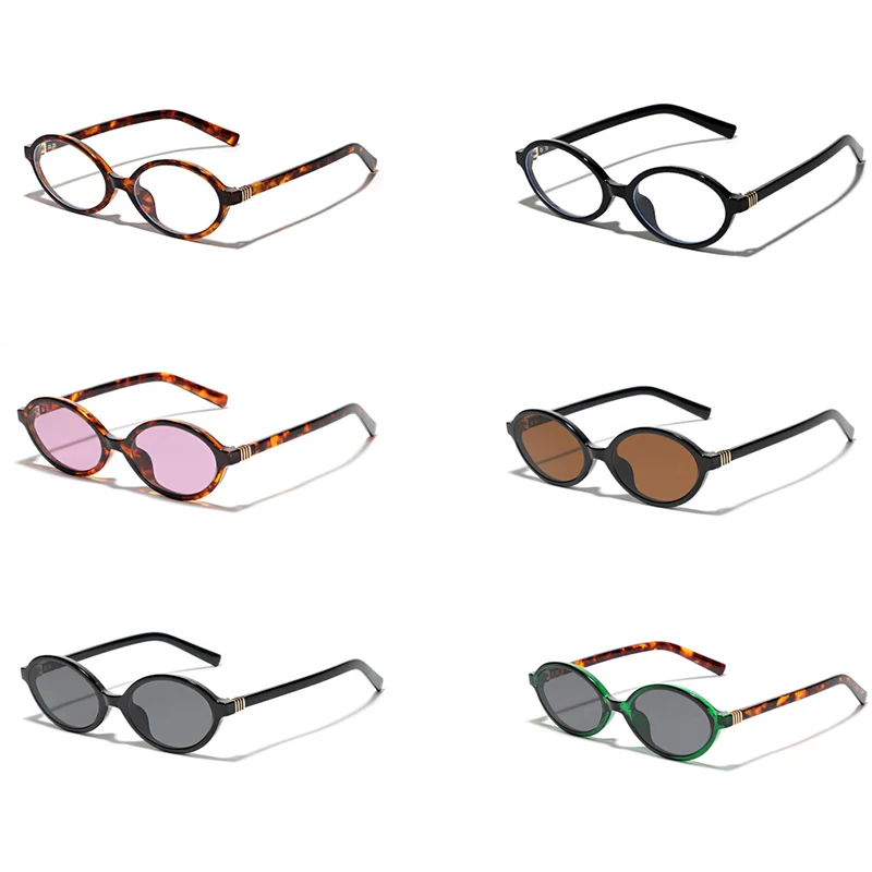 Y2K Retro Oval Frame Glasses Women Leopard Ins Sweet Cool Sunglasses Trendy girl Decorative Goggles Reading Computer Eyeglasses