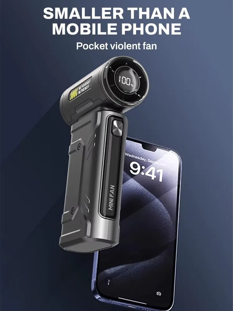 منفاخ هواء قوي صغير 250000 دورة في الدقيقة 6000 مللي أمبير في الساعة مروحة تربو عنيفة منظف الغبار المحمول TypeC شحن محرك بدون فرشاة لنافذة السيارة