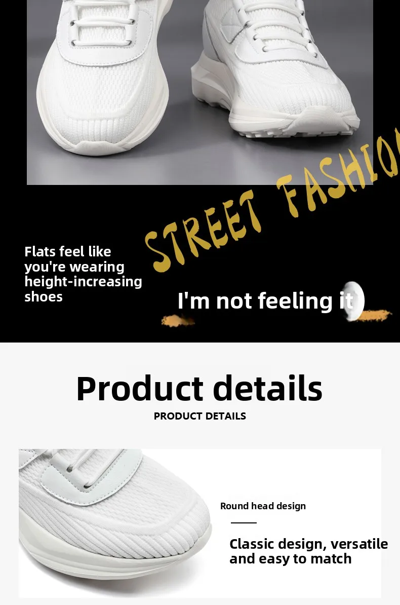 Herren-Sneaker mit Erhöhung, Freizeitschuhe mit 8 cm Höhengewinn, atmungsaktive 6 cm Erhöhungsschuhe für den Sommer – Detail 5