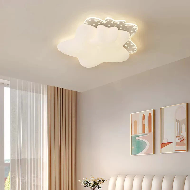 

Cloud Star LED Ceiling Light for Kids Room Creamy Style Modern Full Spectrum Dimmable for Bedroom