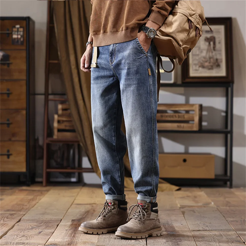 Jeans For Men Baggy Pants Loose Fit Harem Pants Vintage Clothes Men Fashion Pockets Patchwork Large Trousers  pants men