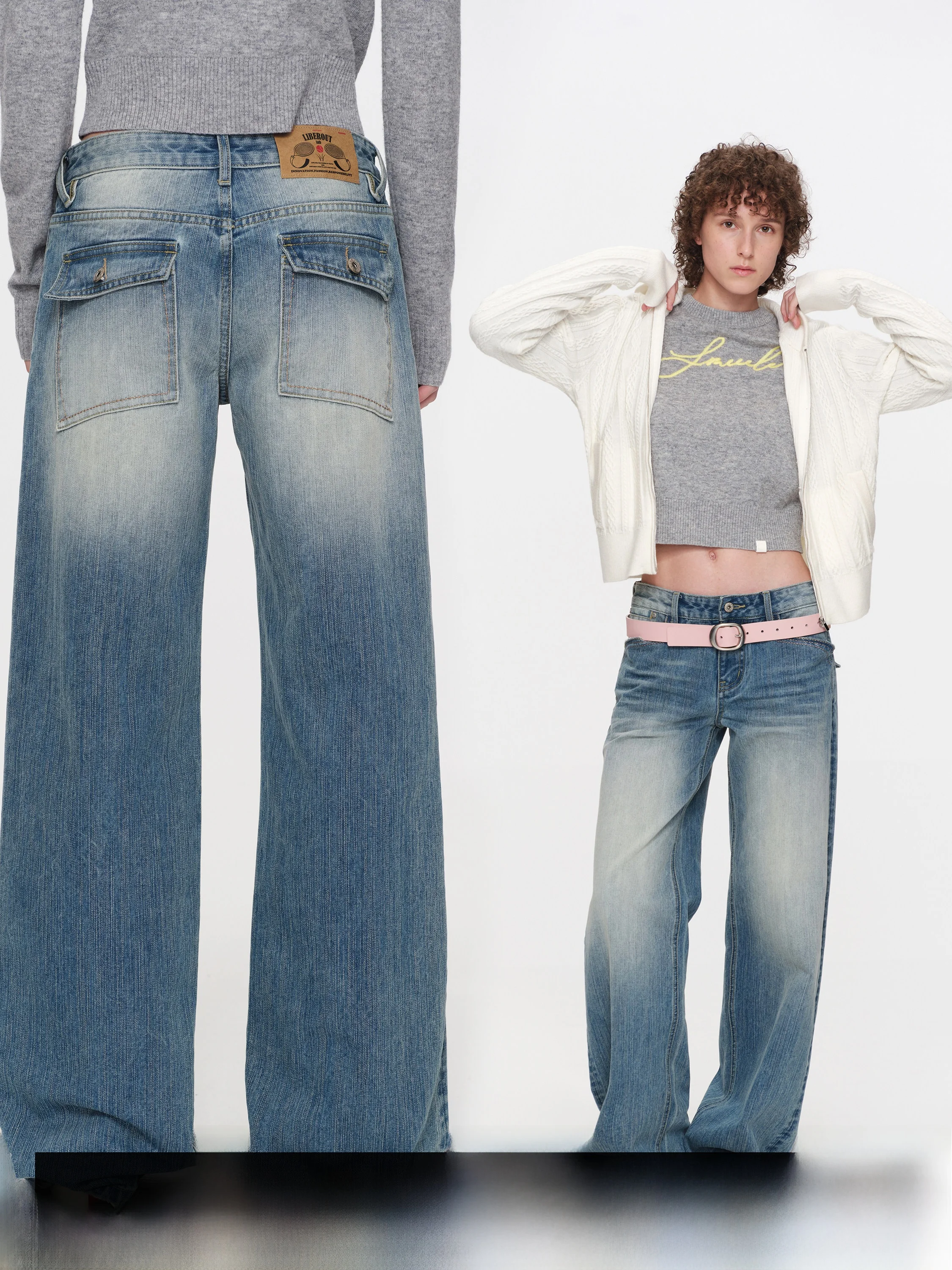 

Джинсы женские SMIIILE винтажные, с эффектом потертости, широкие, прямого кроя, со средней/низкой посадкой, летние, свободные, стройнящие