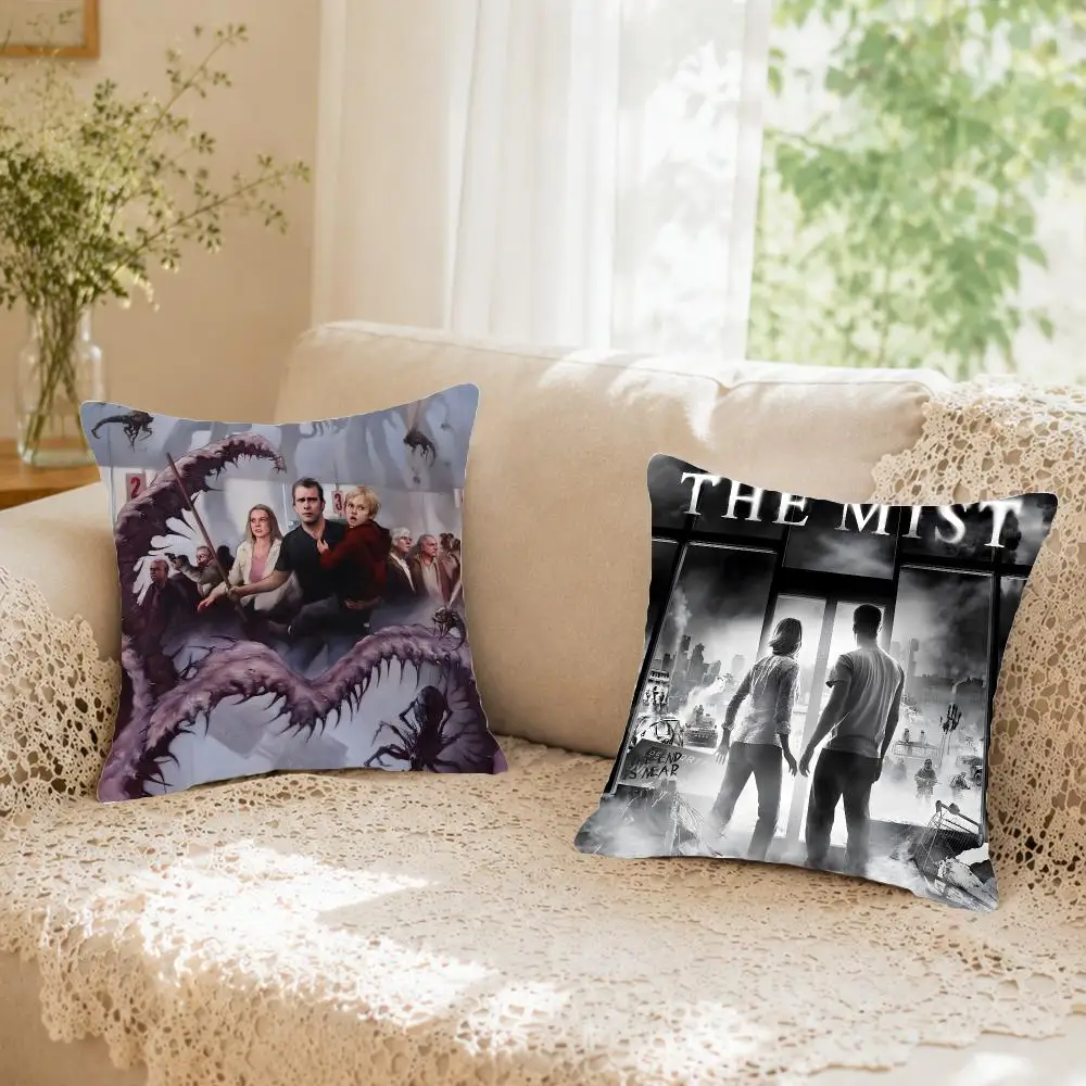 Suspenseful movie The Mist Cushion Cover Faux fur decorative Dark academia style Cat scratching post Rustic Spa pillow cover