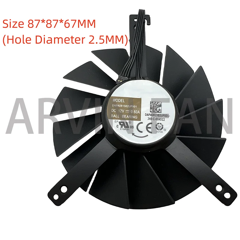 Nieuwe Dc 12V 0.60a Dapa0815b2up001 Dapa0815b2up004 Grafische Kaart Fan Voor Nvidia Geforce Rtx 2080 Rtx 2080ti Oprichters Editie