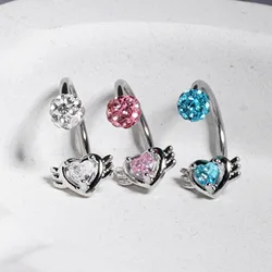 Love Lip Ring Piercing Flash Mud Ball Stainless Steel Earbone Ring Lip Labret Piercing Decoration Puncture Jewelry Wholesale