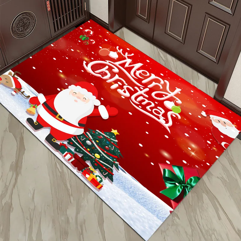 Merry Christmas Tree Welcome Doormat,Anti-Slip Area Carpets for Home,Living Room,Bedroom Decor,Soft Floor Mat,Kids Play Game Rug