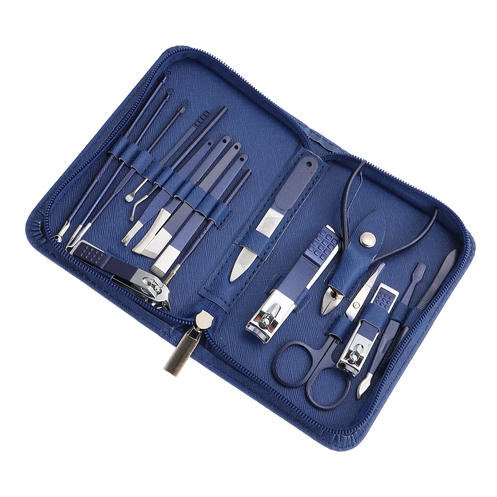 1 Set Stainless Steel Clippers Kit Multi-Function Manicure Pedicure Tool Nail Cleaner Ear Pick Tweezers Portable Travel Size