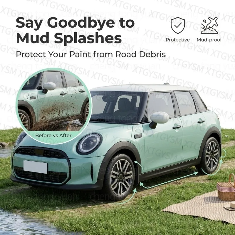 For BMW MINI Cooper 1.5T 2.0T 5Door 2025-2027 Mudguards Fenders Black Car Tire Protection Vehicle Exterior Styling Car Accessory