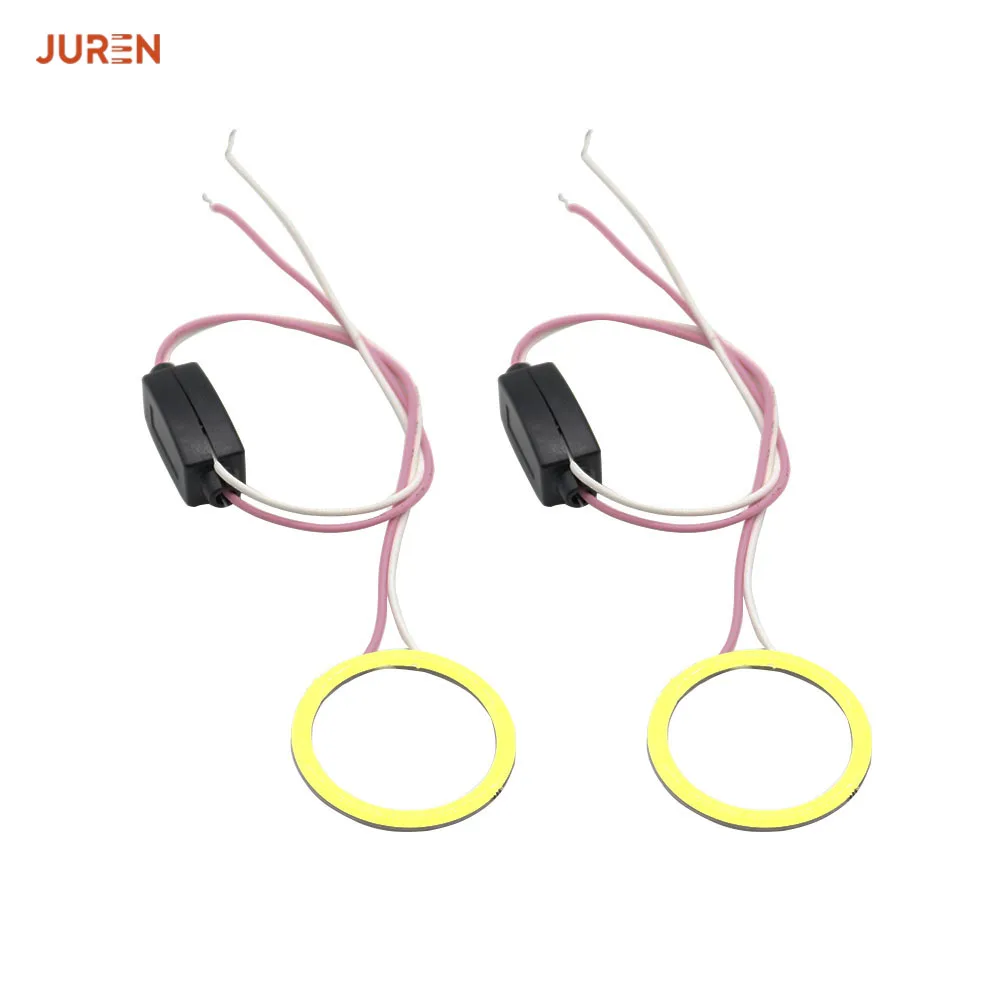 2 uds COB Angel Eyes 38MM 52MM motocicleta Auto Halo anillos COB Angel Eye coche faro 12V