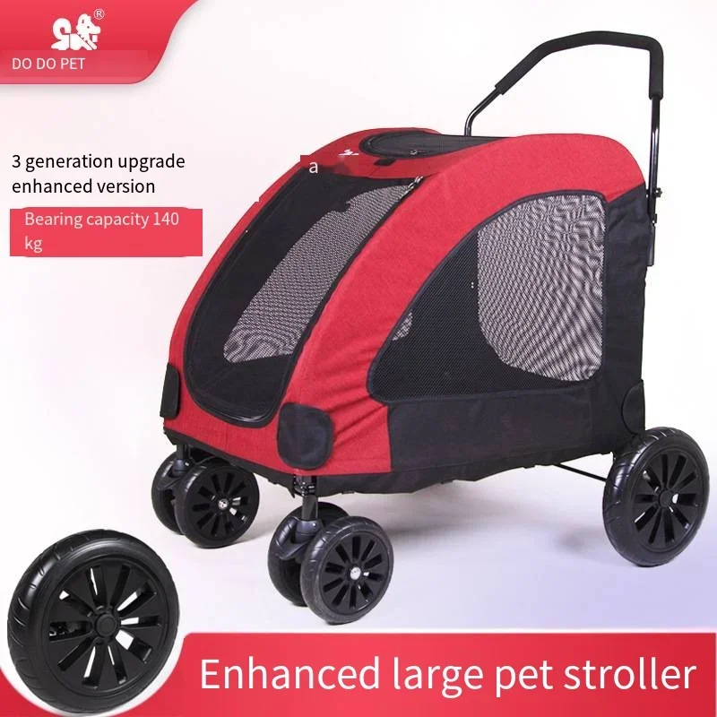 Foldable Large Pet Cart Elderly Dog Cart Giant Injured Dog Cart Upgraded Version Oversized Removable Load Capacity 70kg