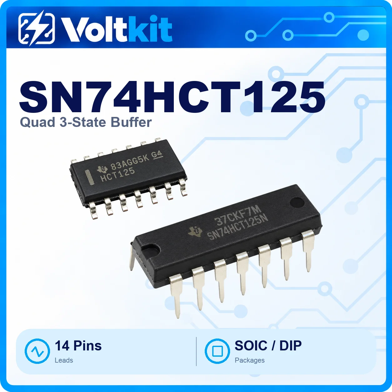 10PCS 74HCT125 SN74HCT125N 74HCT125N DIP-14 Logic IC Shift Register New Original In Stock Wholesale