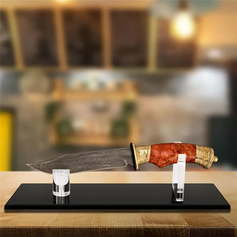 AS63-1Pcs Knife Display Stand Knife Fixed Display Stand Acrylic Knife Case Single Knife Holder For Home Decor (Clear Base) view 4