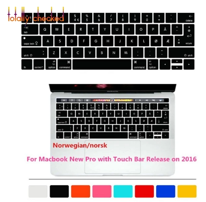 Norwegian  norsk  Silicone Keyboard Cover Keypad Skin for Macbook New Pro 13
