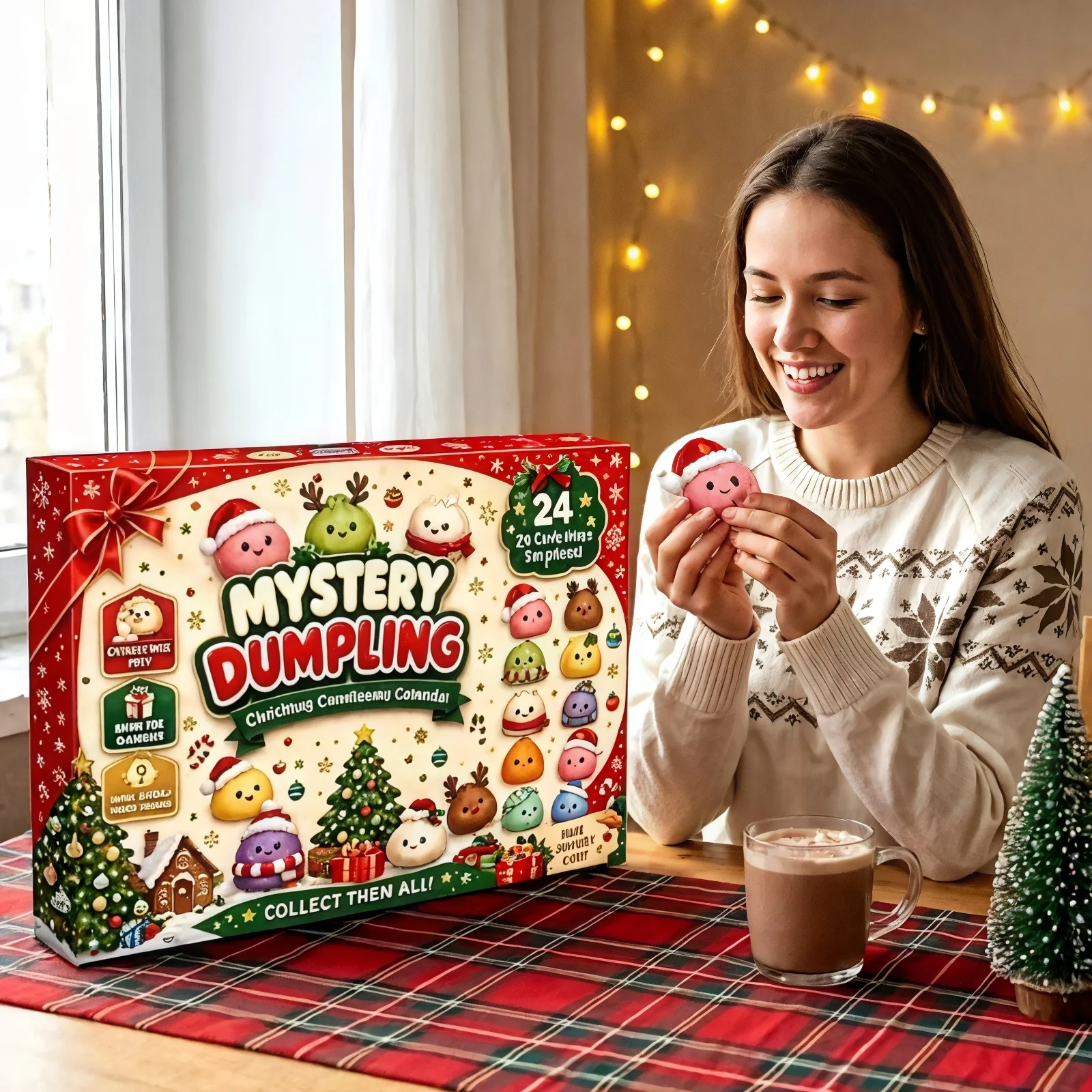 Christmas Squishy Advent Calendar 12/24 Day Countdown Surprise Box Dumpling Squishies Slow Rebound Squeeze Sensory Gift Decor