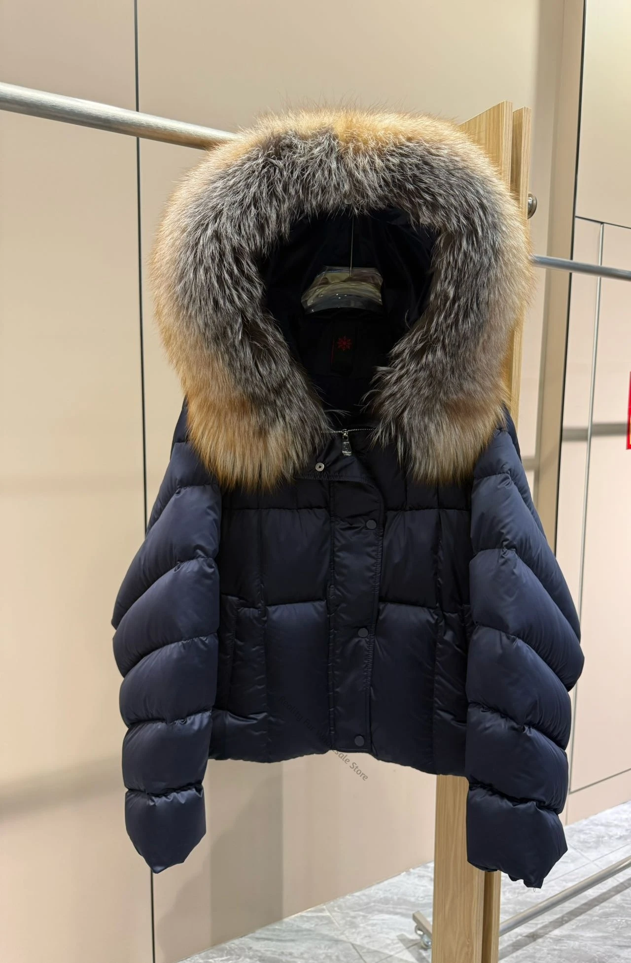 Fur Coat Woman Luxury with Fluffy Fox Fur Collar Oversized Goose Down Coat with Raccoon Fur Collar Ultra Warm for Casual Luxury