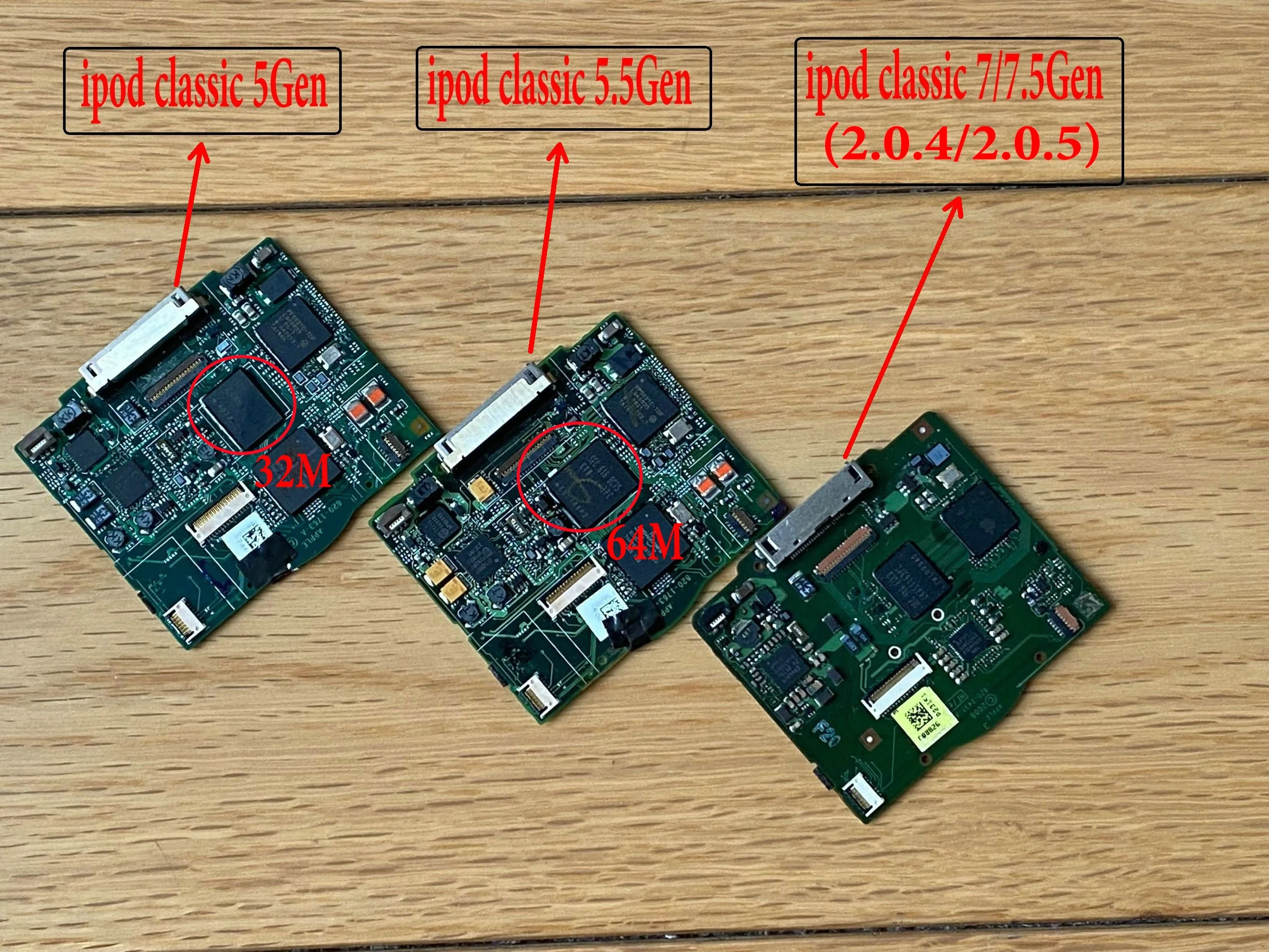 Knotolus logic board mainboard 32M 64M for iPod Classic 7.5/7th 6.5th 6th 5.5th 5th 30GB 60GB 80GB Ipod Video Classic 7Gen 160GB