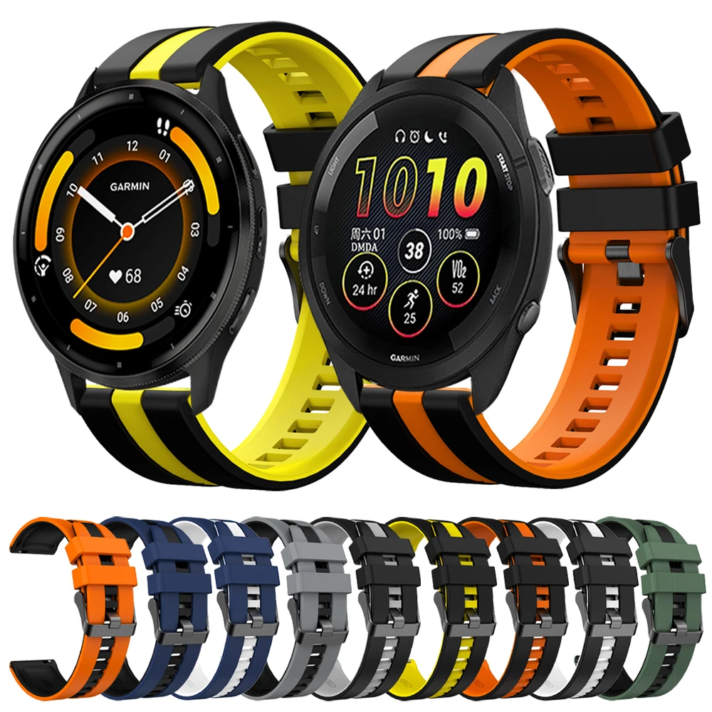 22mm 20mm Band For Garmin Venu 3 Watch Strap Venu 2 Plus Sq 2 Forerunner 265 255 M 245 645 165 Vivoactive 4 5 Silicone Bracelets