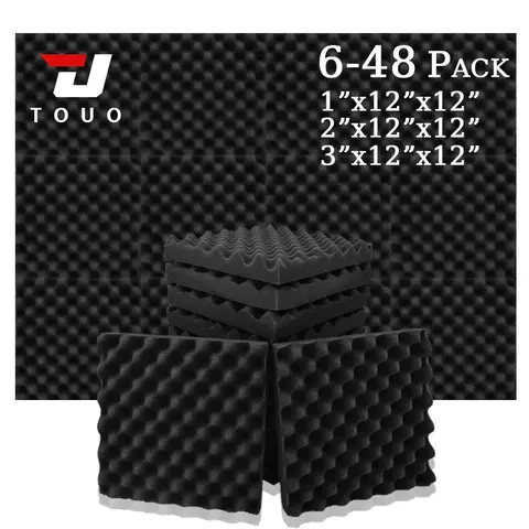 TOUO Acoustic Foam 6/12/24/48Pc Acoustic Sponge Sound Insulation Sound-absorbing Soundproof Foam Panels Ceiling Acoustic Esponja