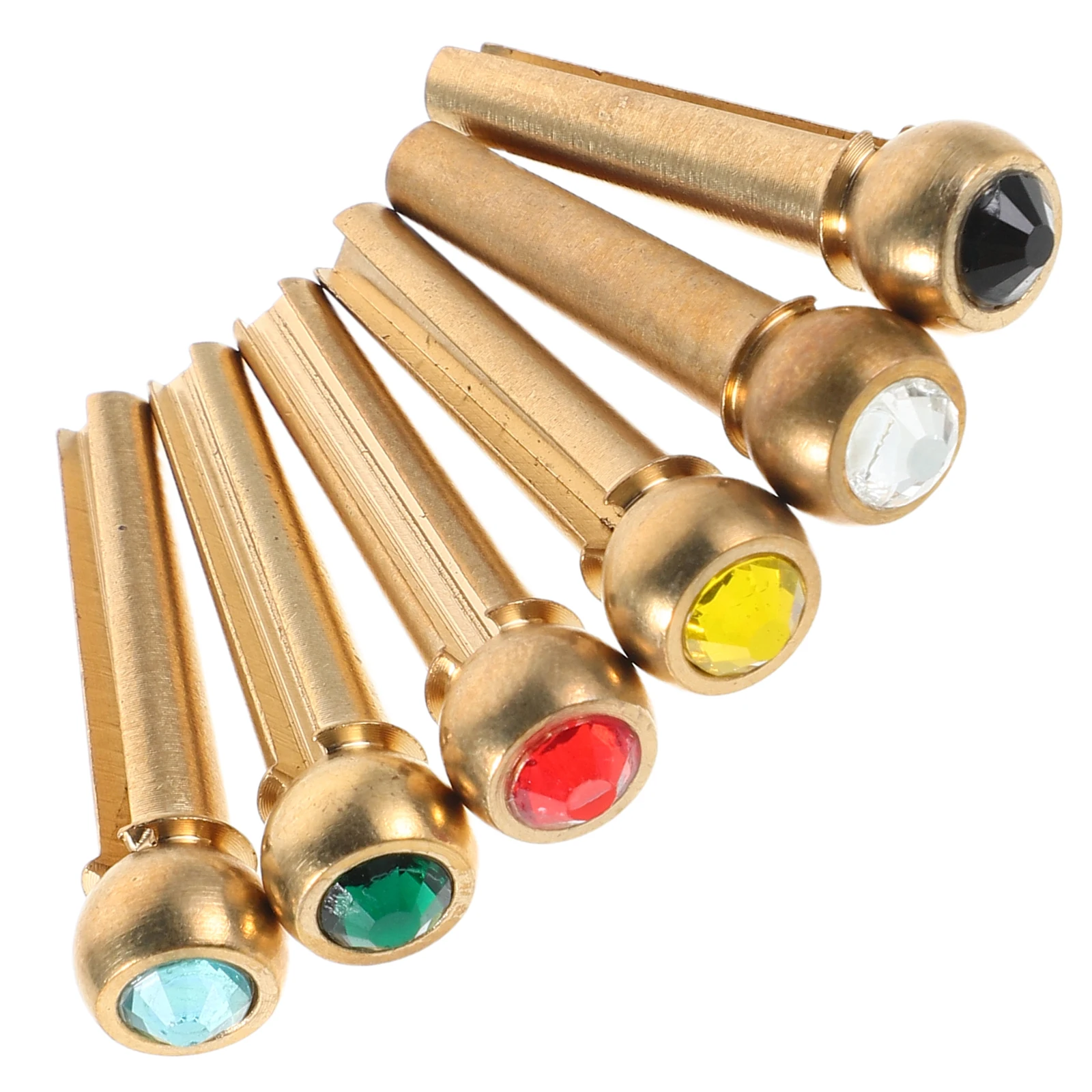 

6pcs Colorful Guitar Bridge Pins Acoustic String Nails Replacement Parts Accessories Golden Vibrant Colors Stylish Design Easy