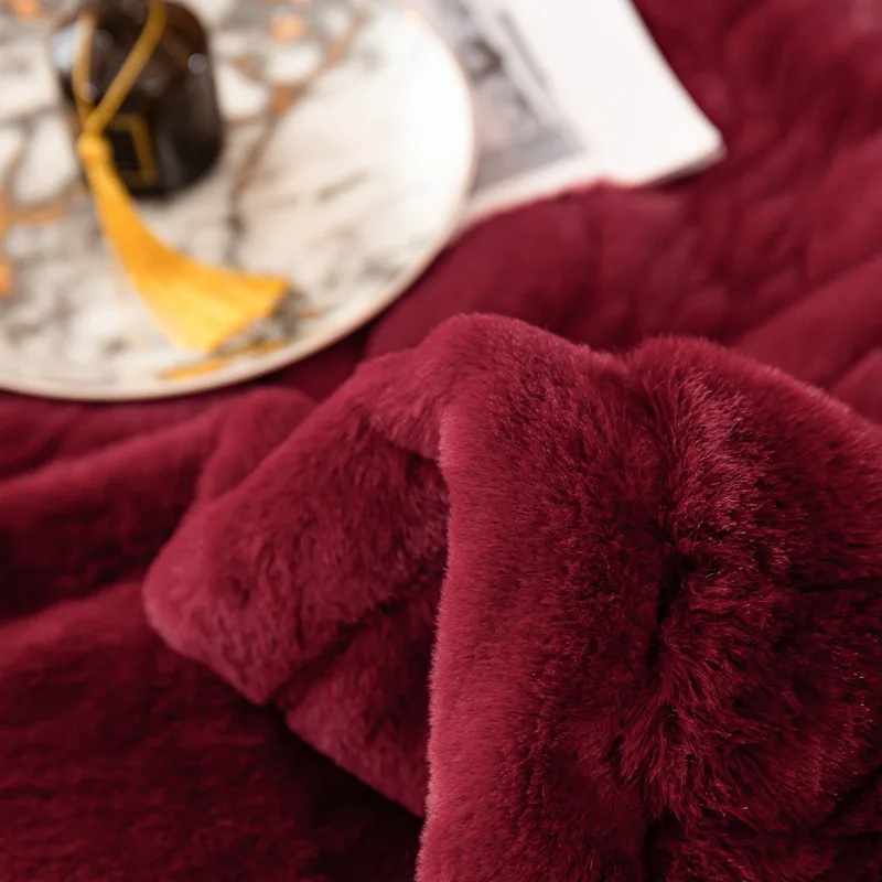High-end, wedding, blanket, thickened, double layer, imitation fur grass, blanket