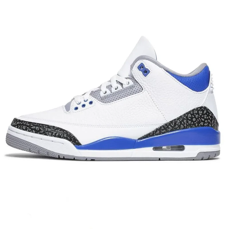 مصمم 3 أحذية رياضية 3 أزرق رجل إمرأة 3s أسود أسمنت Lvory Fear Pack حذاء منتصف الليل البحرية امرأة أحذية بنية