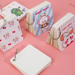 Binder Anel Lançando Flash Card Combinable Estudo Cartões, Mini Forrado Memo Pad, DIY Bookmark, Cartões de índice em branco, 80 folhas