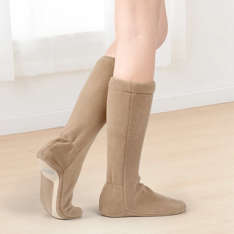 Teens Women Warm Ballet Boots Warm Velvet Boots Tall Thermal Dance Boots Warm up High Top Ballet Shoes Training Shoes for Winter