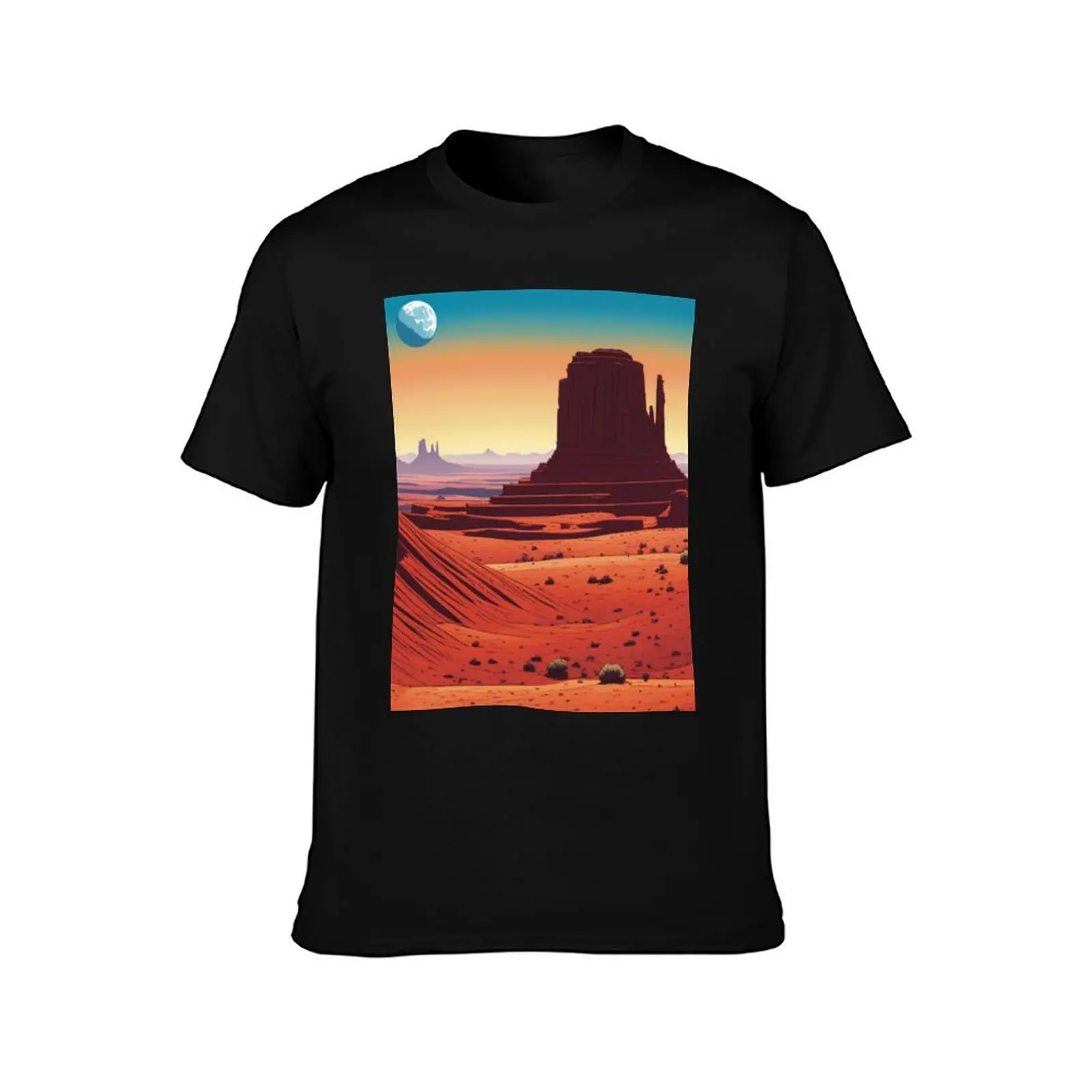 Monument Valley Landscape with Road T-Shirt Dry Fit Athletic Short Sleeve Shirt T-Shirt