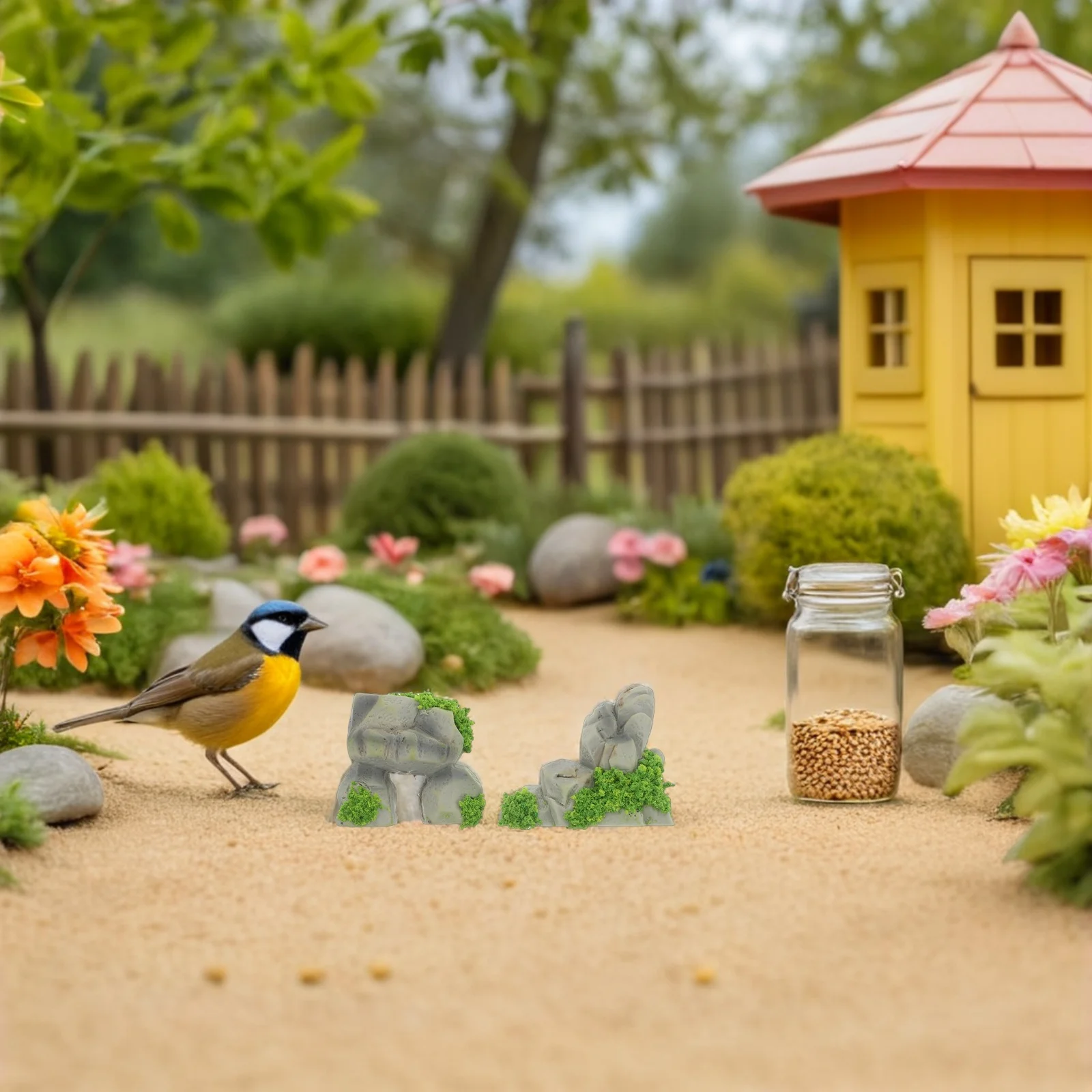 

16pcs Micro Landscape Stone Accessories Realistic Resin Fairy Garden Tiny Stone Decor For Diy Miniature Landscaping Ornamental
