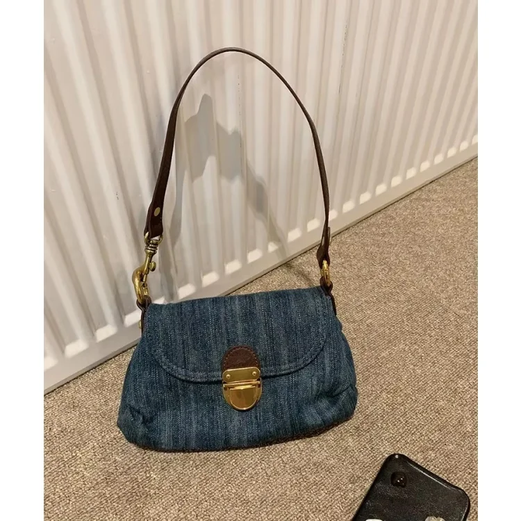 Fashion Denim Women Shoulder Bags Small Lady Axillary Bags Ladies Handbags Blue Cowboy Female Totes Wallet Bolsas