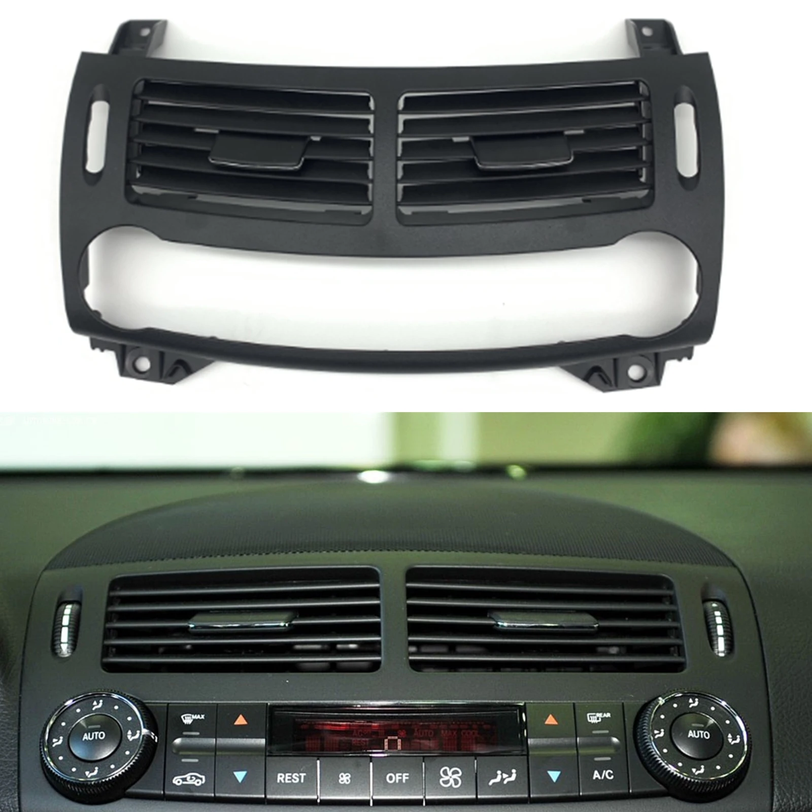 For Mercedes-Benz E Class W211 2003-2008 CLS Class W219 2007-2009 Front Center A/C Air Vent Outlet Conditioning Grill Cover Trim