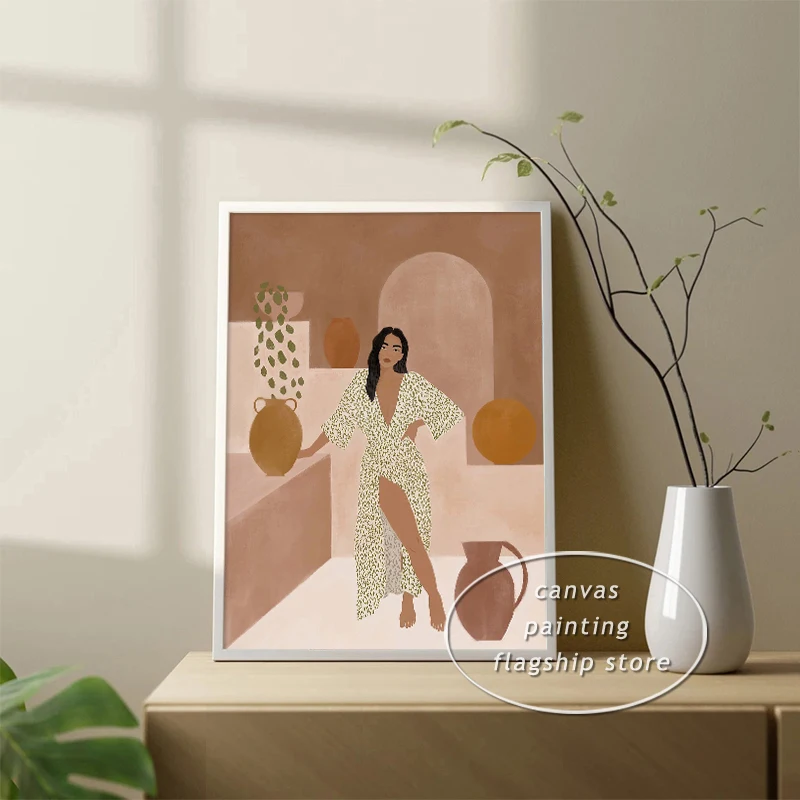 بوهو التوضيح ملصق طباعة قماش ، حياة المرأة السوداء ، وحدة الإناث ، جدار الفن ، صورة لغرفة المعيشة ، ديكور المنزل #3