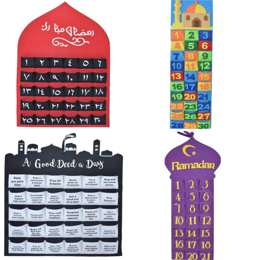 

Felt Calendar Eid Countdown Calendar Hanging Decor Wall Decor Eid Countdown Home Party Supplies Mubarak Practical