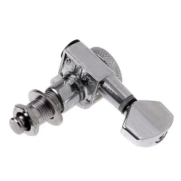 

6L Chrome Machine Heads for Steel String Guitars Electric Acoustic Auto Locking Tuners Replacement Pegs Silver Guitar Parts