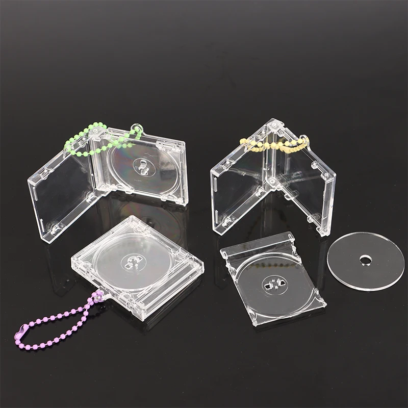 Blank Album Mini CD Case Keychain CD Player Keyring Peripheral Commemorative Album Key Holder For DIY Backpack Pendant